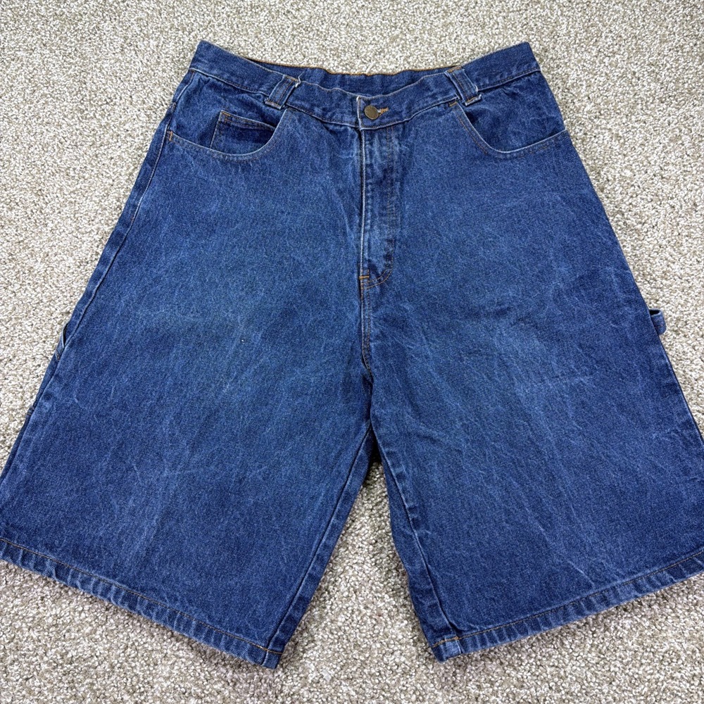 Enyce Dark Wash Carpenter Jorts 34/12 Y2k Style Hiphop Carpenter Essentials